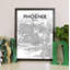 « phoenix city map », reproduction d’impression sur affiche en tons-31735018