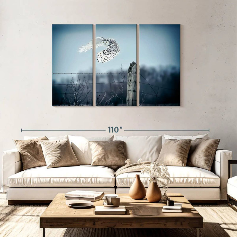 Winter Snowy Owl IV, 48" H x 74" W