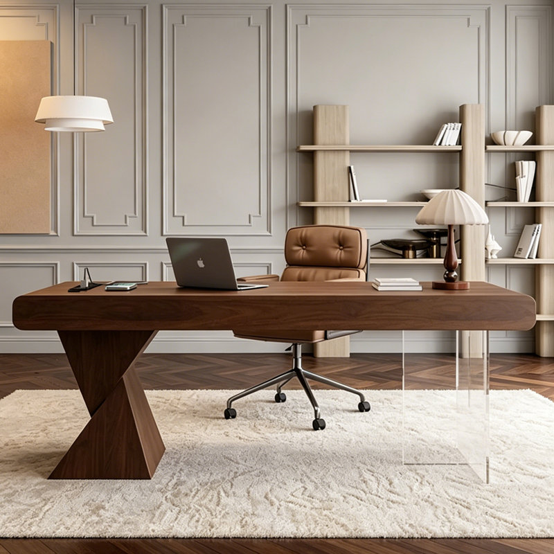 Bureau moderne et minimaliste, 29.53" H x 62.99" W x 27.56" D