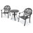 3-Piece Bistro 26.77" Round Dining Set with Umbrella Hole, 2 Stackable Chairs with Brown Cushions-1631240269