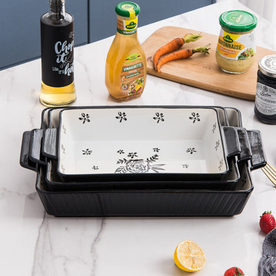 Ensemble de 3 plats de cuisson antiadhésifs en céramique pour vaisselle de 13 po x 9 po Wisenvoy