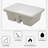 19" x 14" Rectangular Undermount White Ceramic Bathroom Sink, Modern Undermount Vanity Basin with Overflow Hole