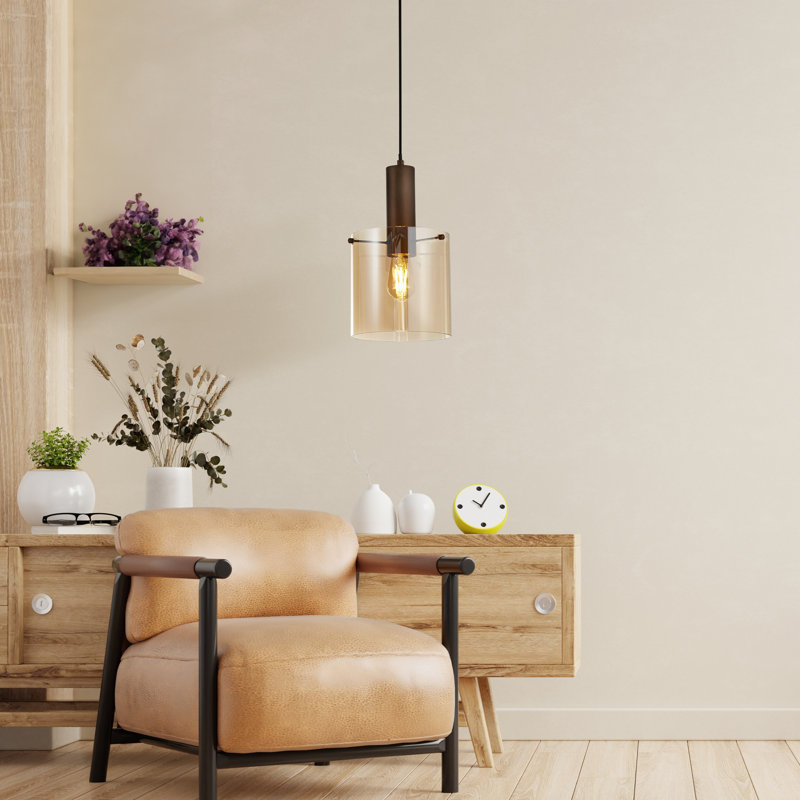 Montravious 1 - Light Single Pendant, Mocha, Amber