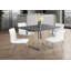 Table de salle à manger, rectangulaire, 60 po, cuisine, salle à manger, stratifié gris, métal chromé, contemporain, moderne-2110625389