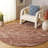 425 Handwoven Wool/Cotton/Polyester No Pattern Indoor Use Only Rug in Rust/Brown-2086171513