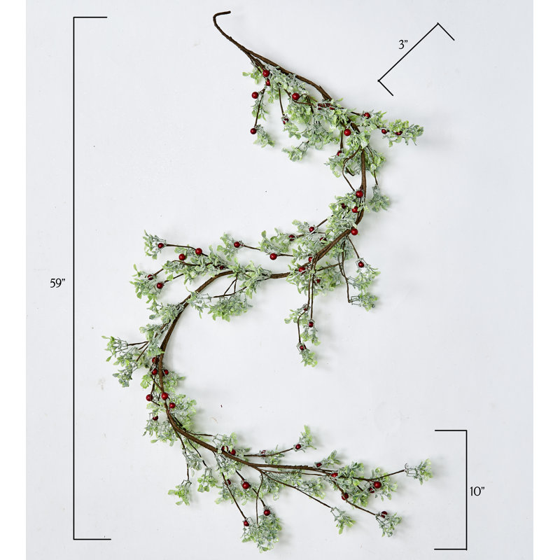 Guirlande 5 pi feuilles et baies artificielles