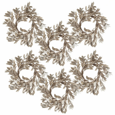 D11.8" Boxwood Candle Ring Set Of 6