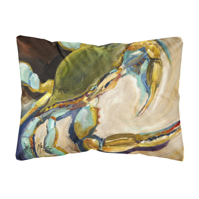 Coussin intérieur/extérieur moderne bleu crabe