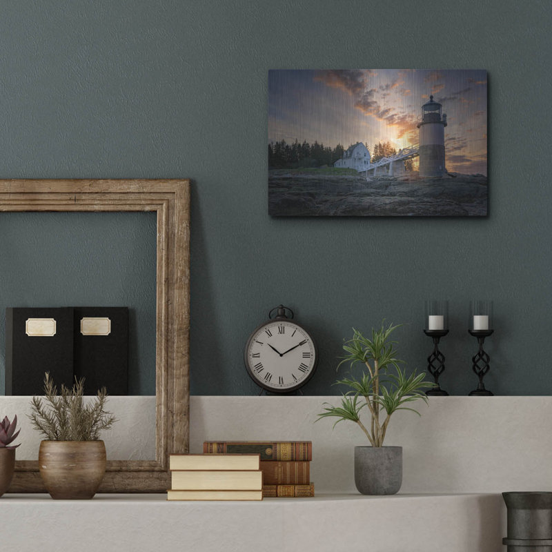 Mur en métal Breakwater Bay «Spring Morning At Marshall Point» par Rick Berk, H 12 po x l 16 po