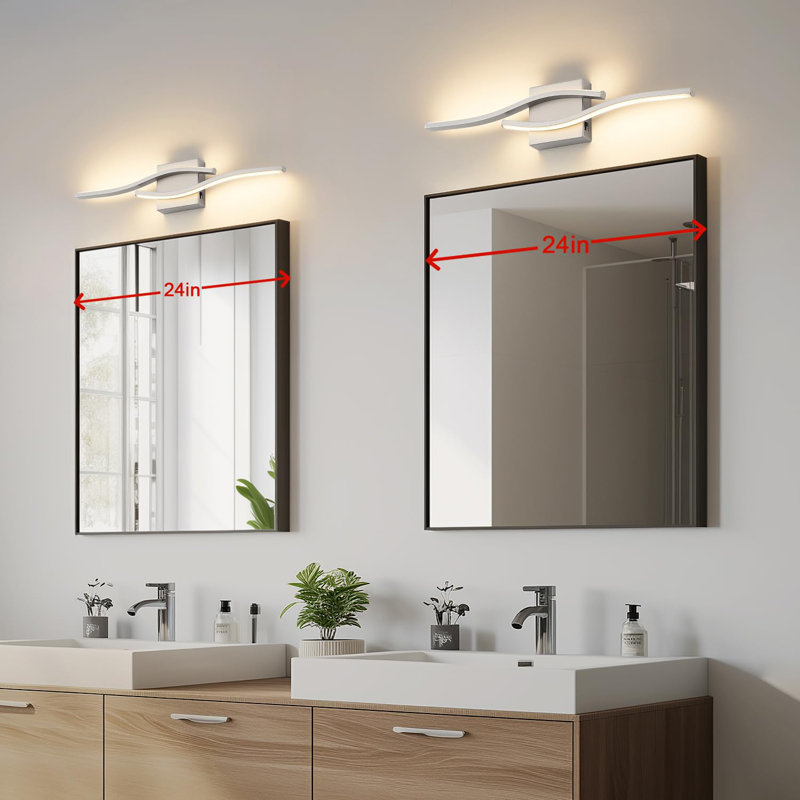 Luminaire de salle de bain moderne à DEL à intensité variable avec 5 températures de couleur réglables, Nickel brossé