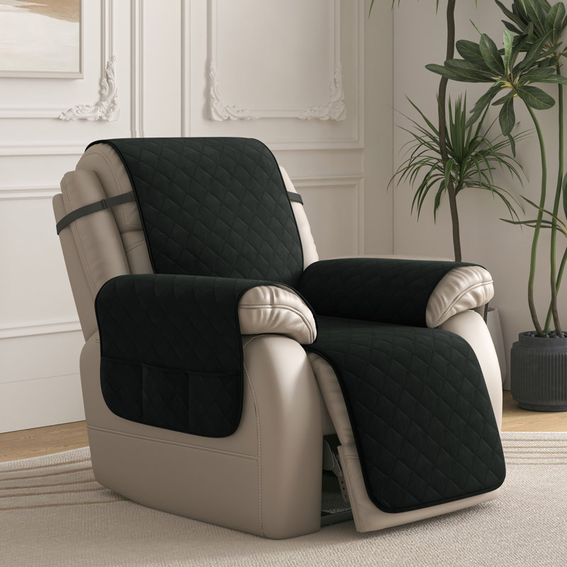 Housse matelassée et réversible pour fauteuil inclinable, Noir, Grand H 91 po x l 28 po x P 22 po