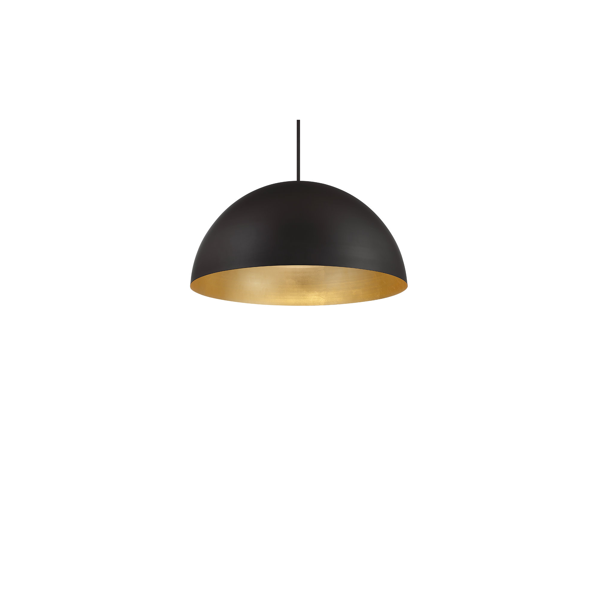 Yolo Single Light Metal Dimmable LED Pendant, Gold, 18" H x 35.5" W x 35.5" D