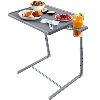 Adjustable Multi-Function Folding End Table - Versatile TV Tray with 6 Height Settings & 3 Tilt Angl