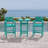 Bar Height Outdoor Table and Chairs Set, HDPE Wood Grain Patio Bar Table and Chairs with Heart Cutout Design-177904917