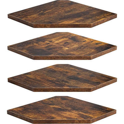 Corner Floating Shelves Set Of 4, Rustic Wood Wall Storage Shelves