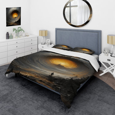 Ensemble de housse de couette Modern Storm Waves In Ocean I - Abstract Spirals