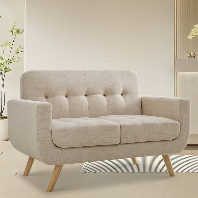 Fauteuil d'appoint avec revêtement en lin Janeil, Beige
