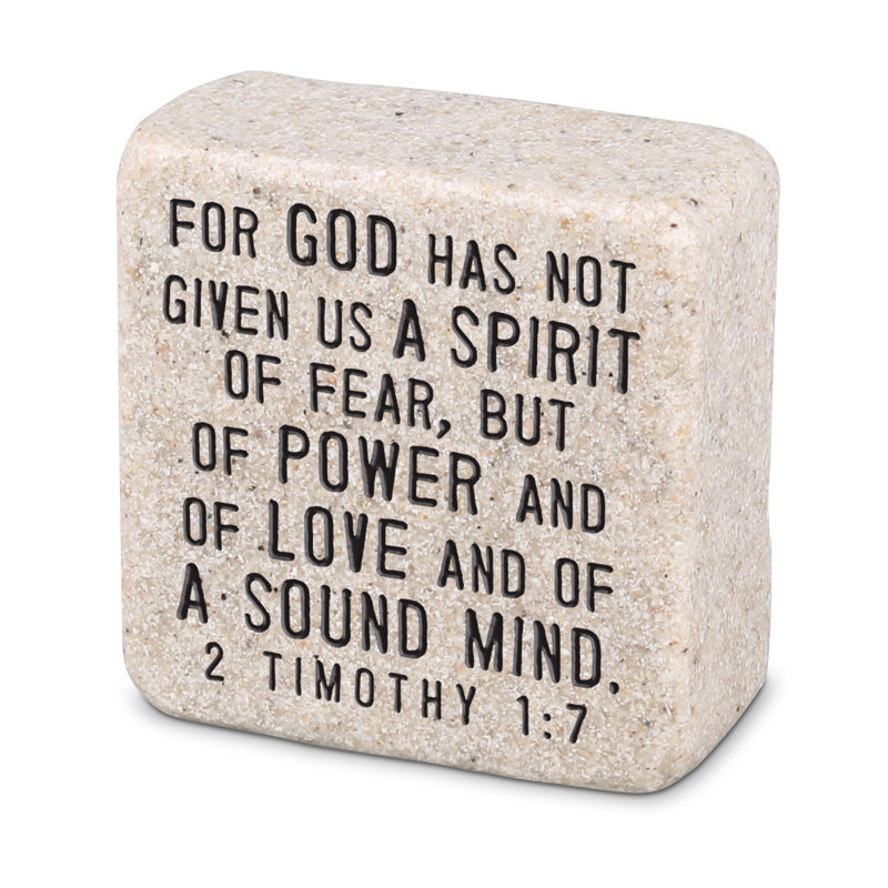 Henesis Tabletop Scripture Stone Fearless 2.25H