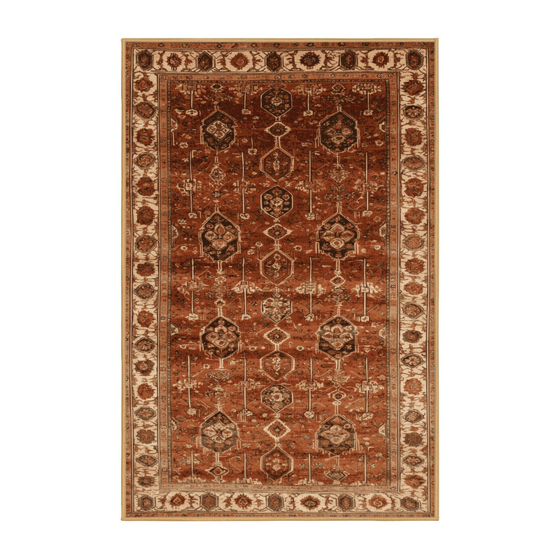 Tapis brun turc lavable à la machine, Rectangle 6 pi x 9 pi