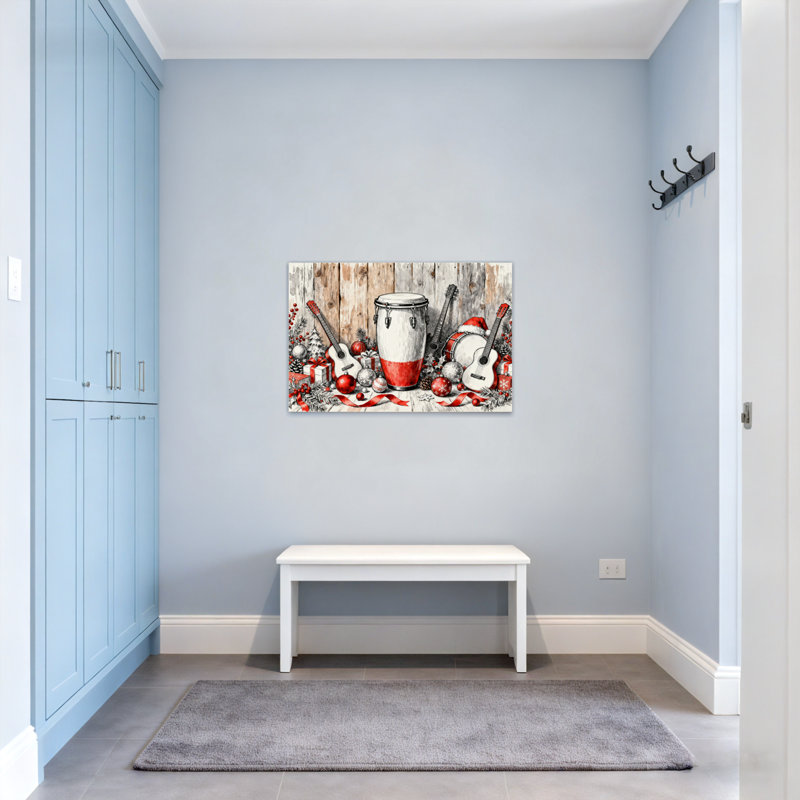 Instruments de musique et décorations de Noël, H 12 po x l 18 po