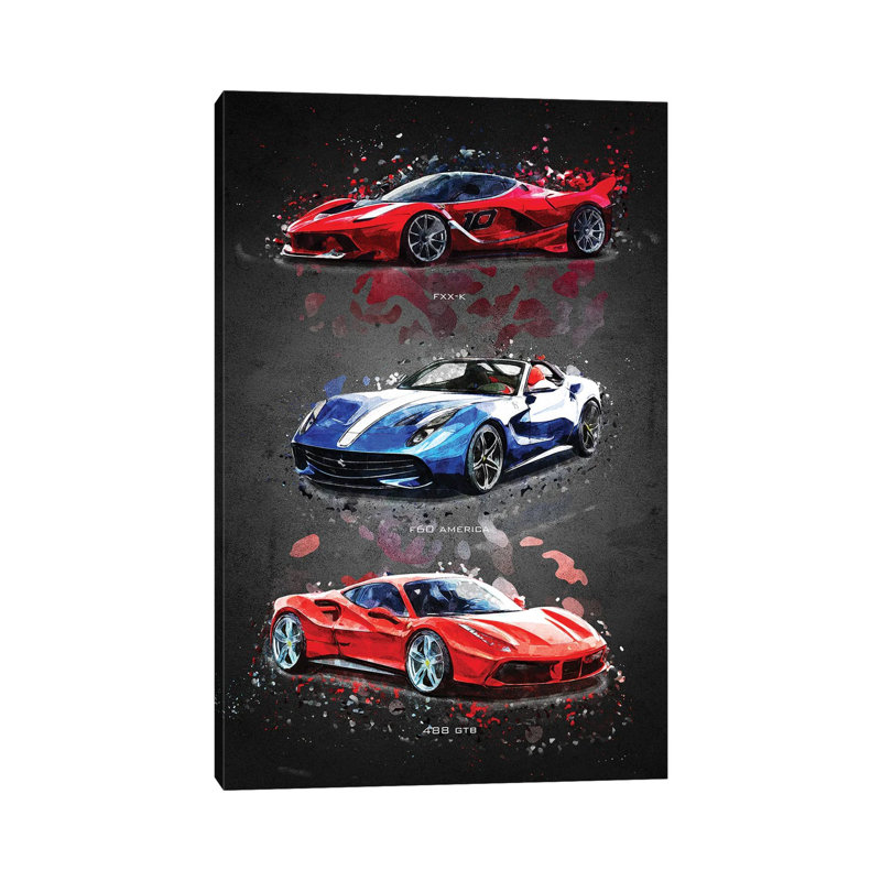 Ferrari1 by Gab Fernando - Wrapped Canvas Print, 20.32 cm H x 30.48 cm W
