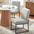 Polyester Upholstered Dining Chairs with Iron Leg Frame Side Chair (Set of 2)-2088669261