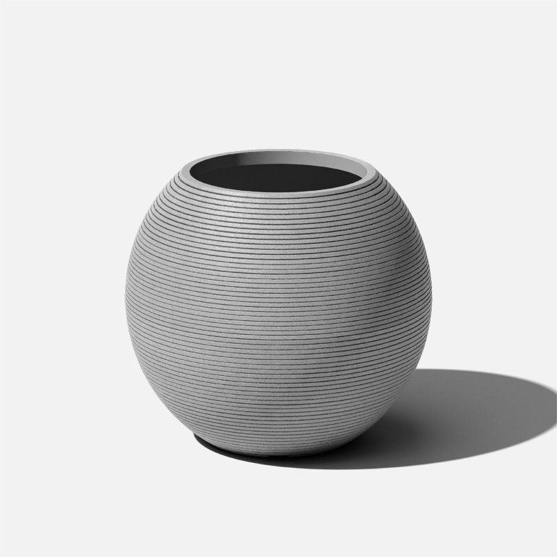Veradek Strata Series Sphere 18" Planter, Gray, 1