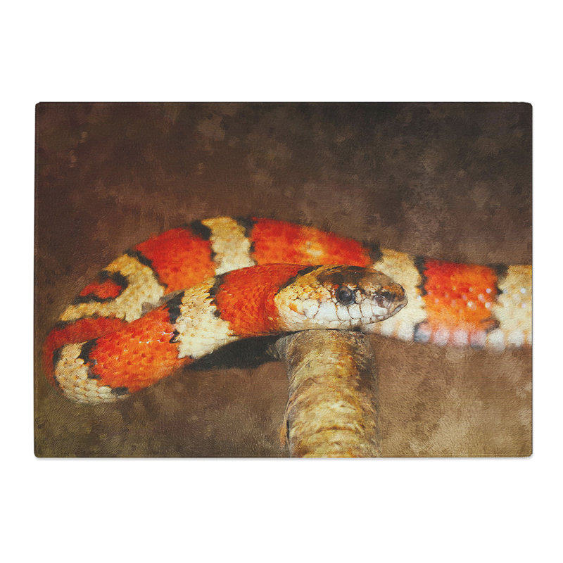 King Snake Painting Chopping Board, 0.4cm H x 28.5cm W x 39cm L