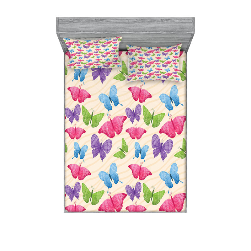 Multicolore ensemble de draps et taies décoratives Ambesonne, Ensemble de draps pour lit double + 1 drap-housse 