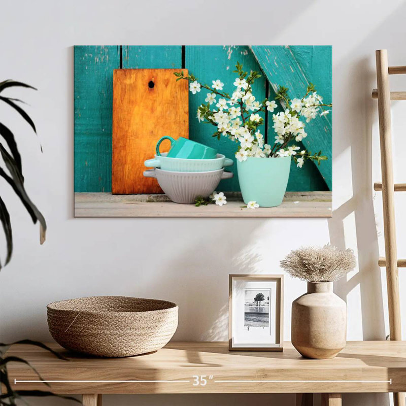 Bols et vase Senne Turquoise, H 16 po x l 24 po