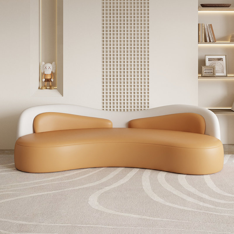 Modern Simple Cream Style Curved Sofa