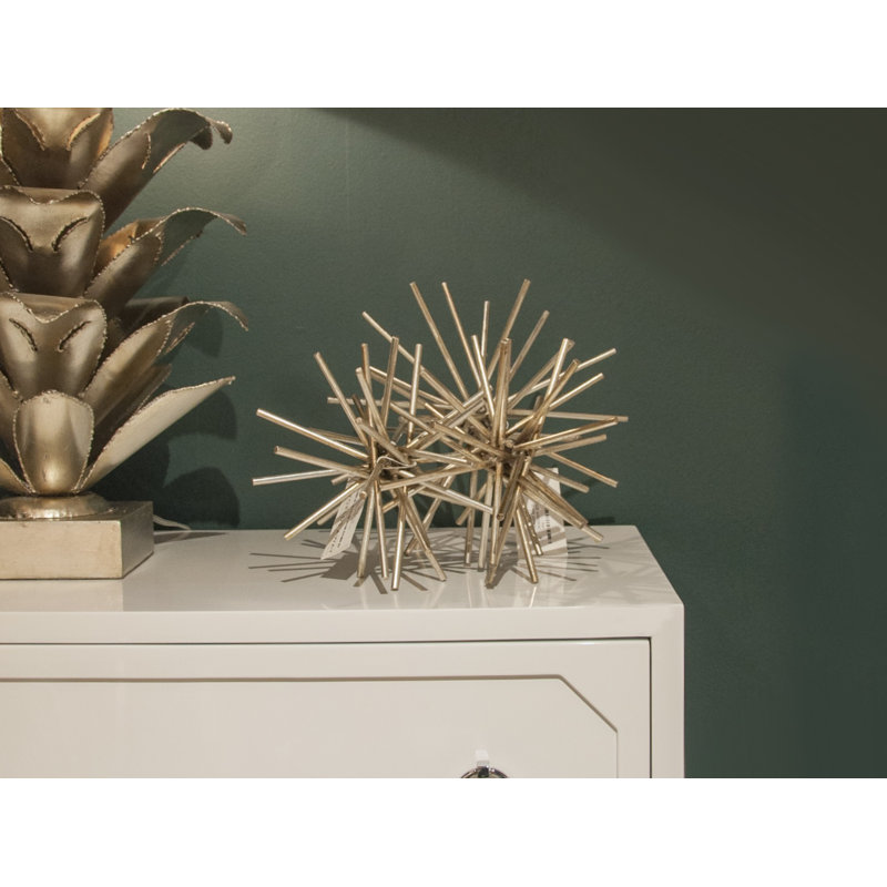 Urchin Sculpture, 20" H x 20" W x 20" D, Silver