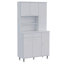 Garde-manger, un tiroir, plusieurs armoires, deux tablettes ouvertes - blanc