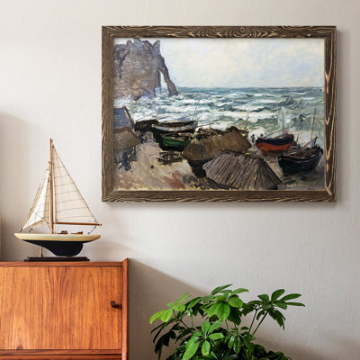 Pêche sur la plage à Etretat, 1884, reproduction d'art sur toile par J Paul