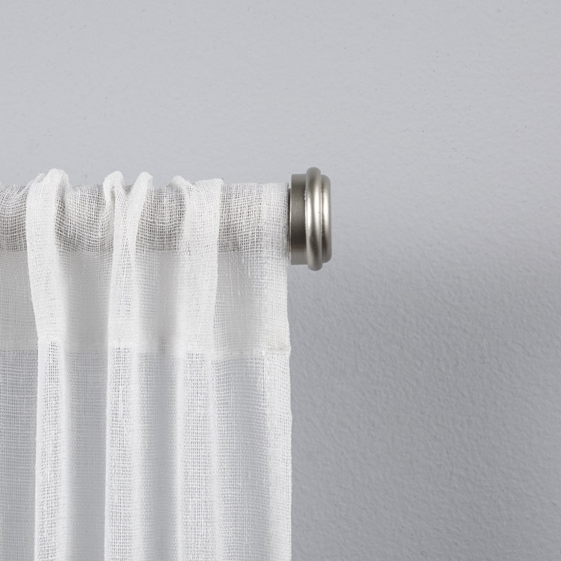 Tringle à rideaux simple réglable en fer 1 po Topper, 36 po - 72 po, Argent argent