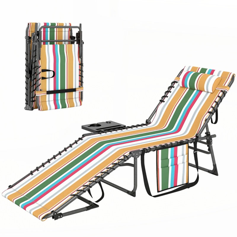 Outdoor Chaise Lounge Beach Chair, 1, Colorful