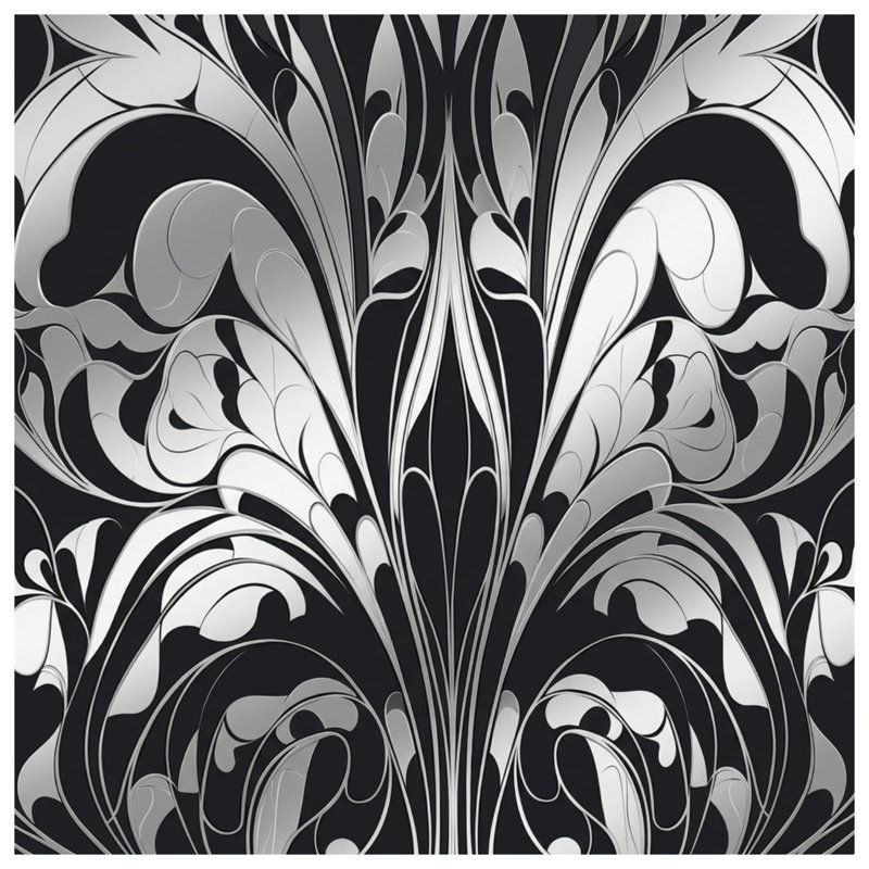 Couvertures damassées noires et blanches, L 60 po x H 80 po