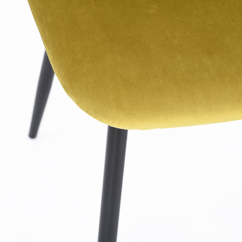 Mcneel 49cm H Polyester Blend Upholstered Side Chair, Yellow