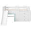 Lit mezzanine bas pour enfants avec glissade amusante et tiroirs de rangement cachés-779491268