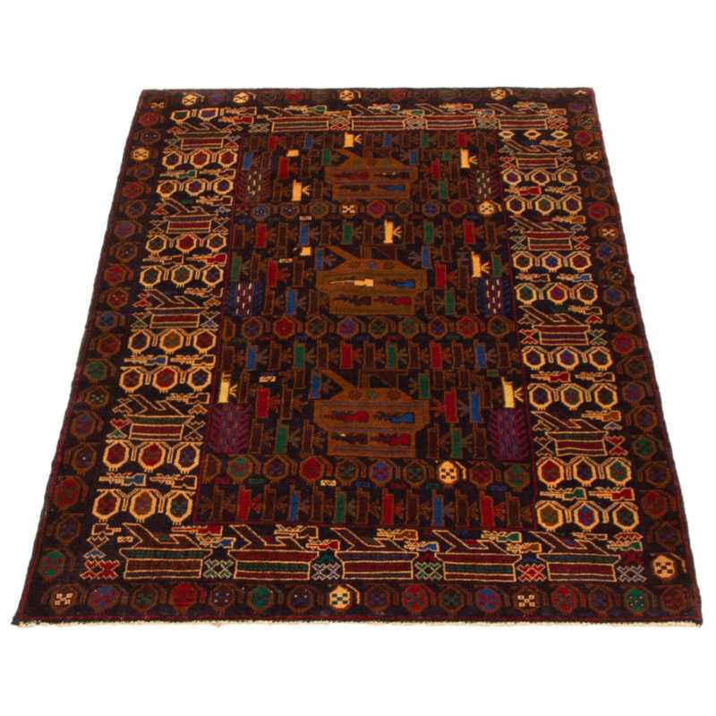 Tapis bleu marine foncé Rare War 4 pi 0 po x 6 pi 6 po