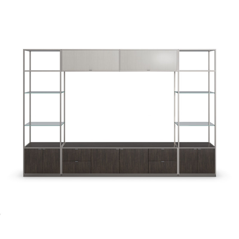 Sepia Thunder Wood and Glass Display Bookcase