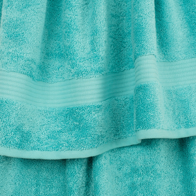 100% Cotton Turkish  Washcloth Set, 4 Piece Soft, Absorbent Wash Rag Small Towels, Turquoise Blue