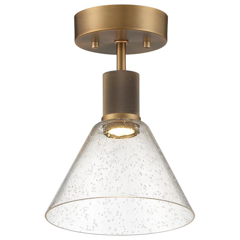 Southglenn Glass Semi Flush Mount, Antique Brushed Brass