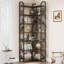 Bibliothèque d'angle en forme de L, bibliothèque haute à 5/7 étages, étagères de rangement industrielles pour le salon, le bureau personnel-602859641-602859643