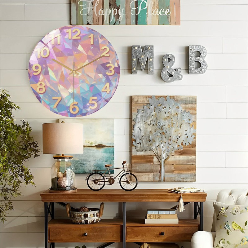 Horloge murale en verre 12 po