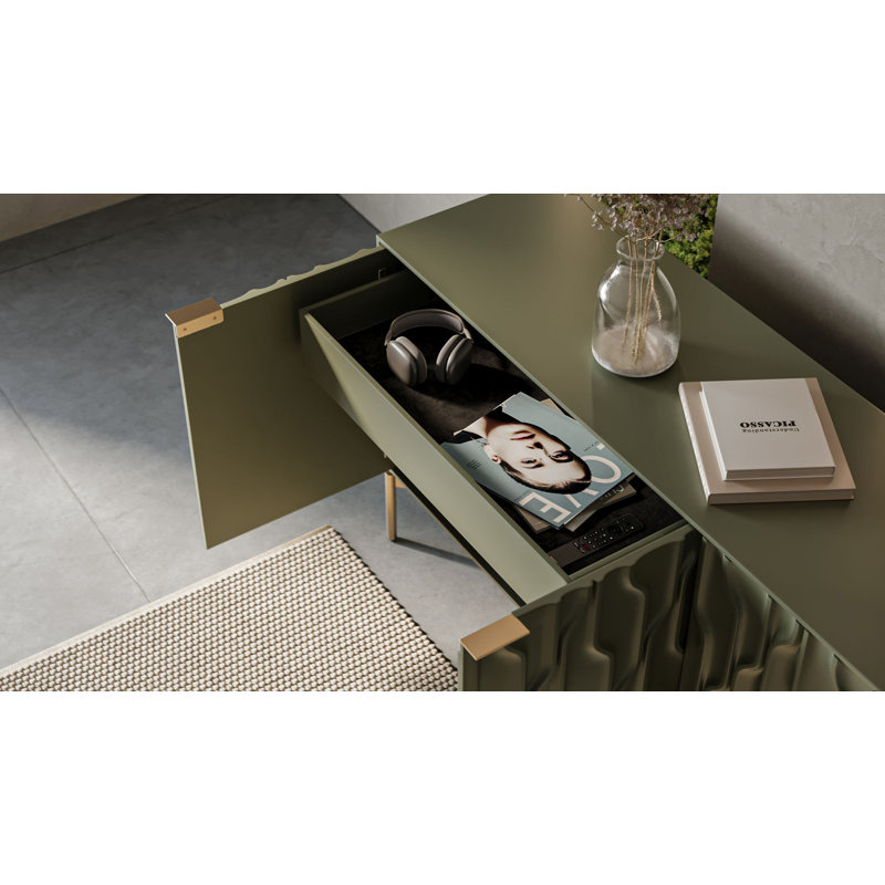 Mesa 79.5'' W Sideboard, Moss/Brushed Brass