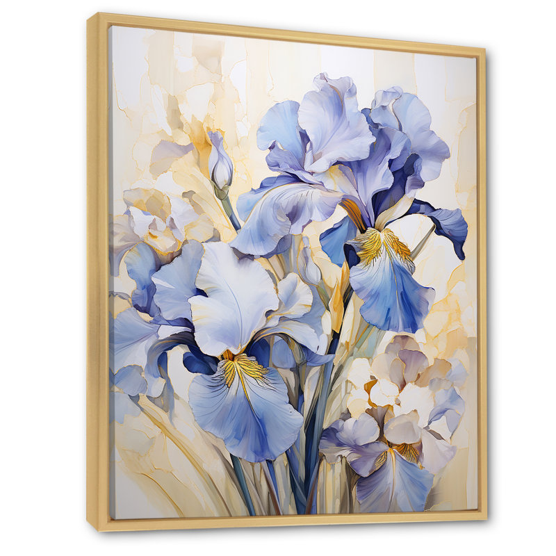 Minimalisme Irises Melody I sur toile, H 32 po x l 16 po x P 1 po, Cadre naturel flottant