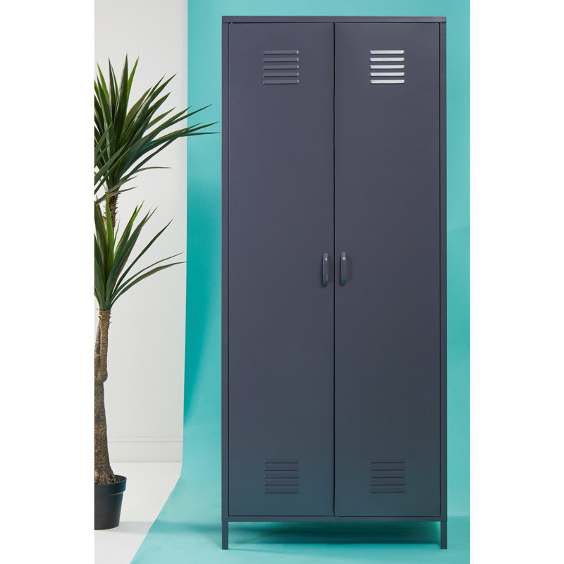 Abdul-Raheem 2 Door Steel Wardrobe, Grey