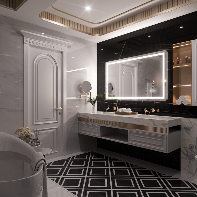 Miroir de meuble-lavabo de coin Dokes, 36 po x 60 po