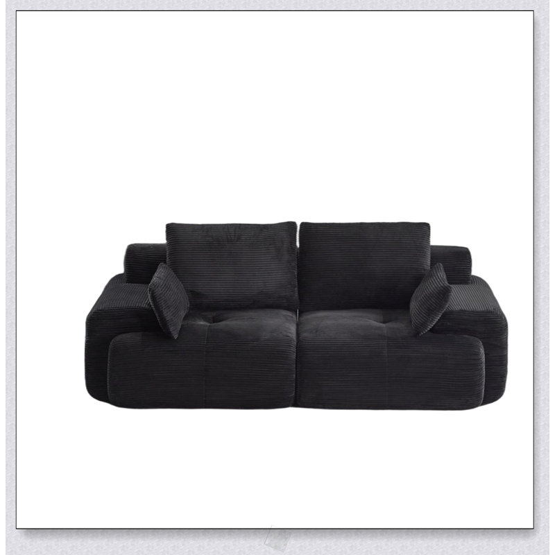 Canapé moderne en mousse à mémoire de forme compressée, grand canapé modulaire 2 places pour le salon, canapé modulaire Cloud compatible avec les animaux de compagnie, tissu en velours côtelé, causeuse très profonde, aucun assemblage requis